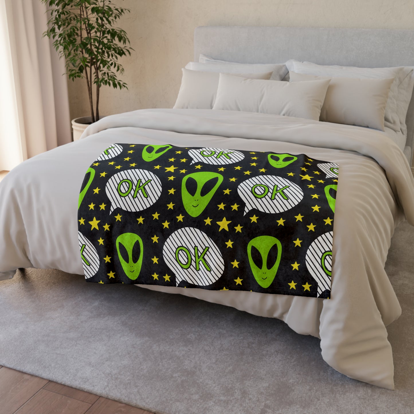 Alien OK - Soft Polyester Blanket 30'' × 40'' Blanket Sci Fi