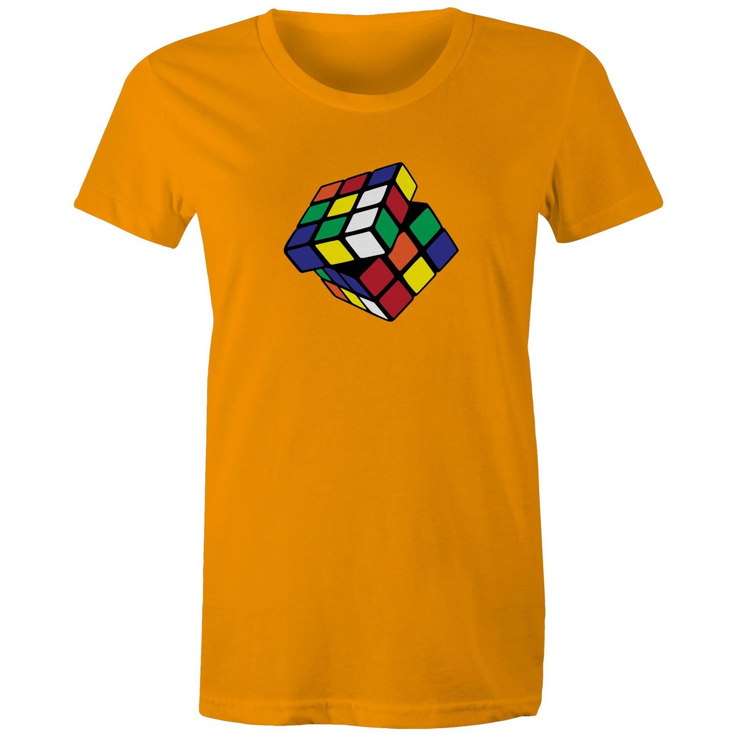 Cube - Womens T-shirt Orange Womens T-shirt Games Printed In Australia