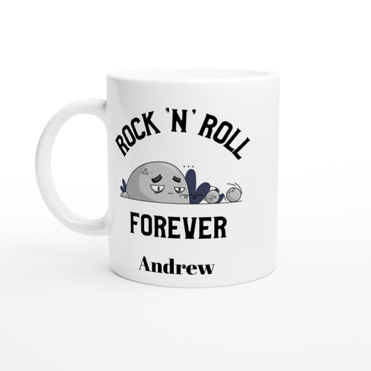 Personalise - Rock 'N' Roll Forever - White 11oz Ceramic Mug Default Title Personalised Mug customise Music personalise