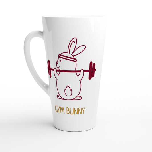 Gym Bunny - White Latte 17oz Ceramic Mug Default Title Latte Mug animal Fitness Globally Fulfilled