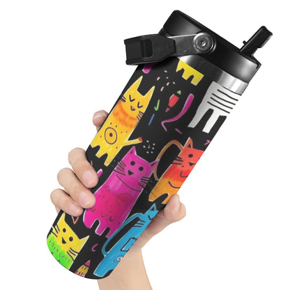 Colourful Cats - 30oz Tumbler with Top Handle