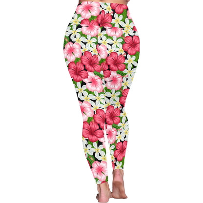 Hibiscus - Womens High Waist Leggings (Sizes 16-22)