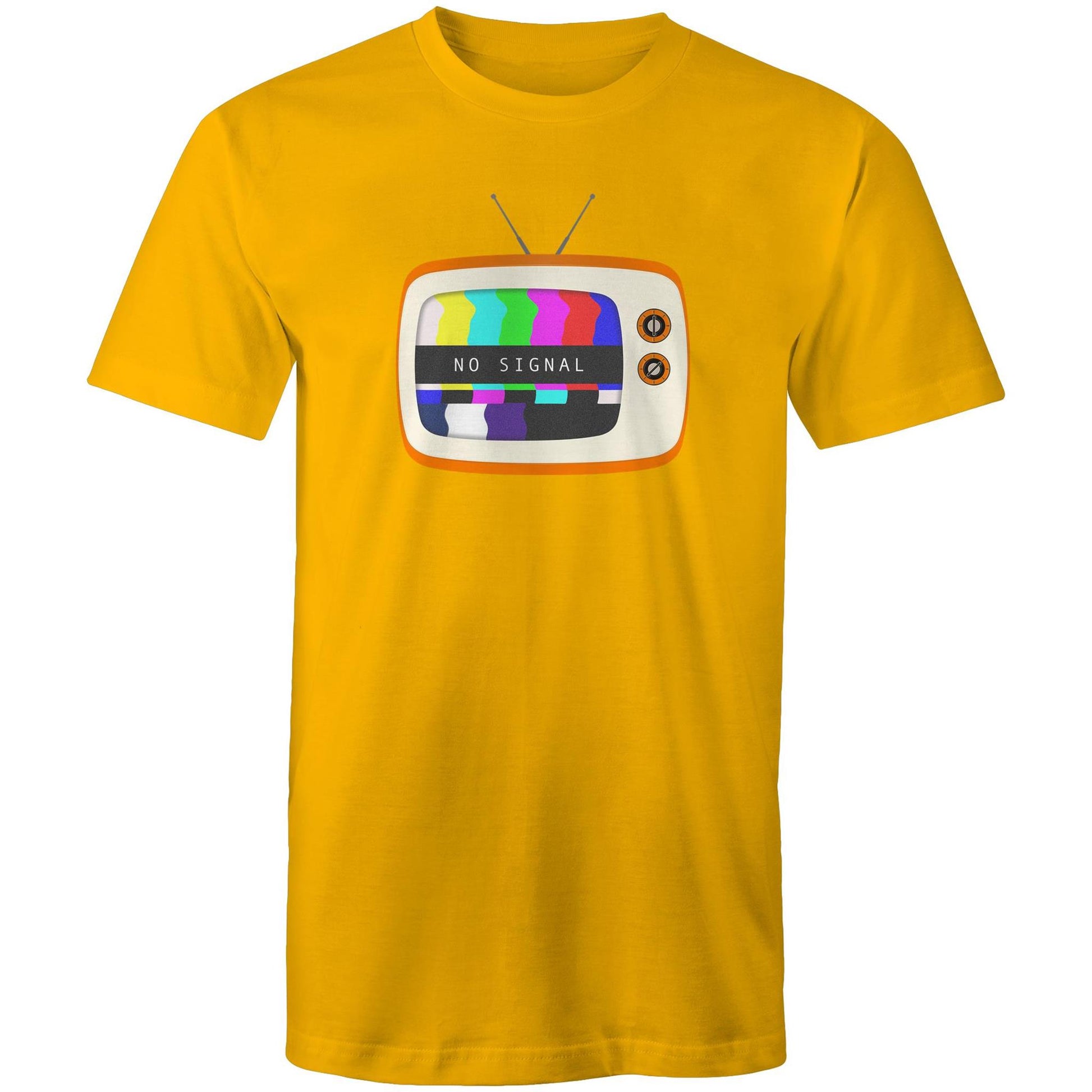 Retro Television, No Signal - Mens T-Shirt Gold Mens T-shirt Retro