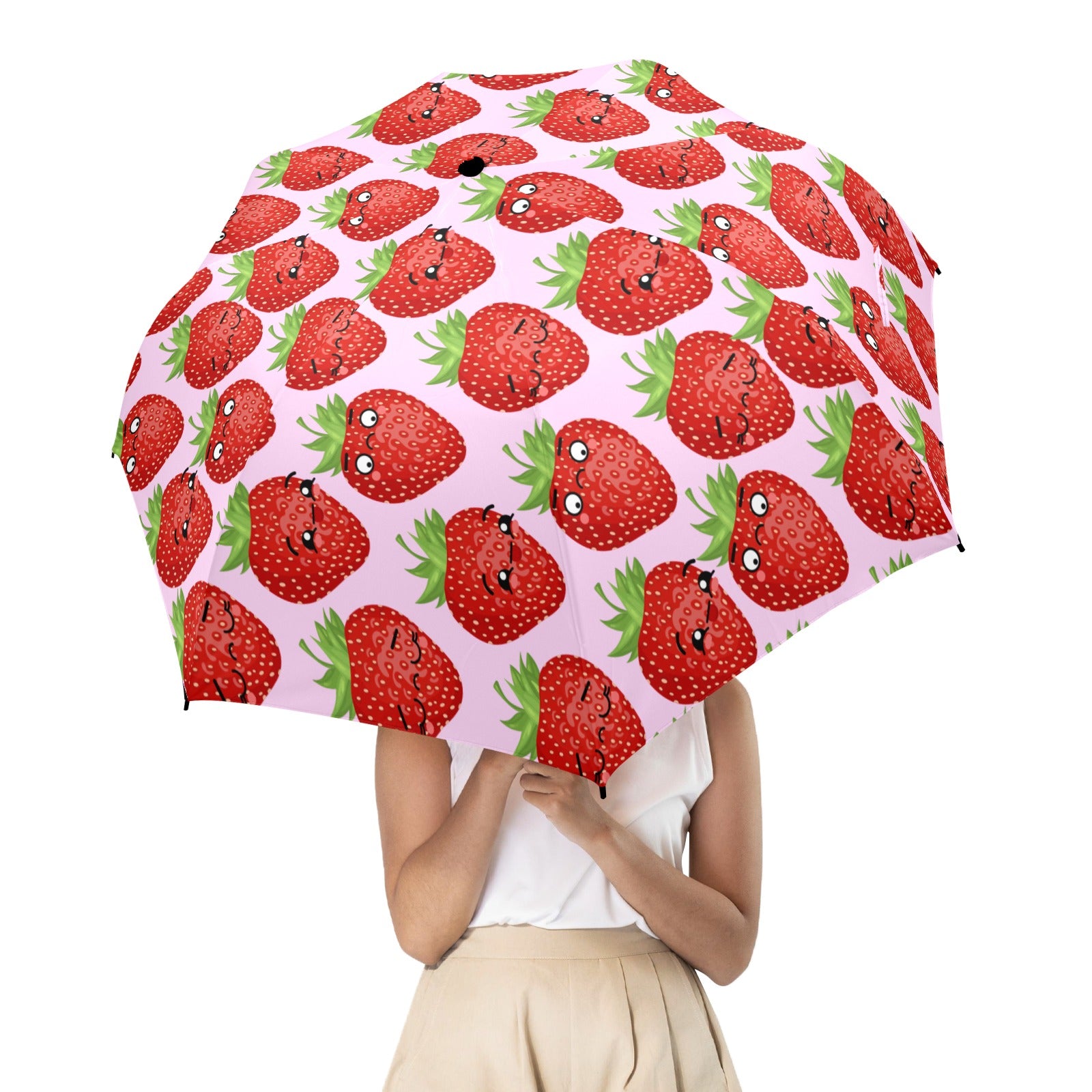 Strawberry Characters - Semi-Automatic Foldable Umbrella Semi-Automatic Foldable Umbrella Printed Offshore