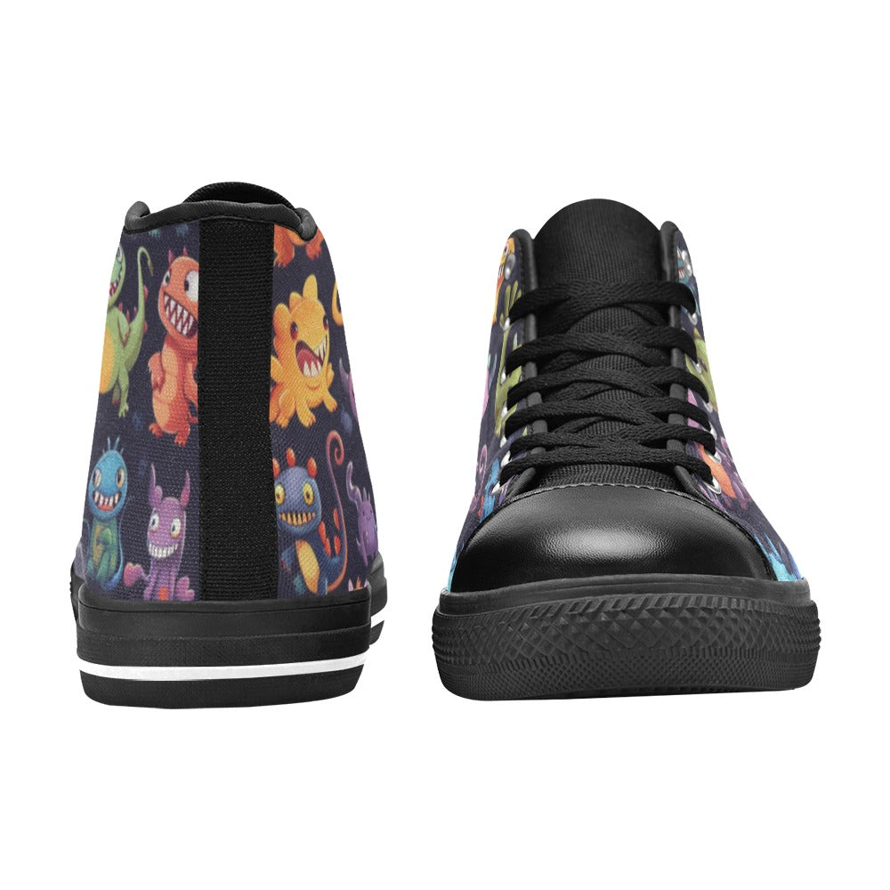 Monster Mania - Women's High Top Canvas Shoes