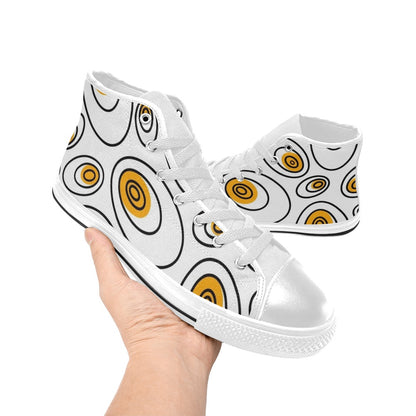 Abstract Eggs - Men's High Top Canvas Shoes