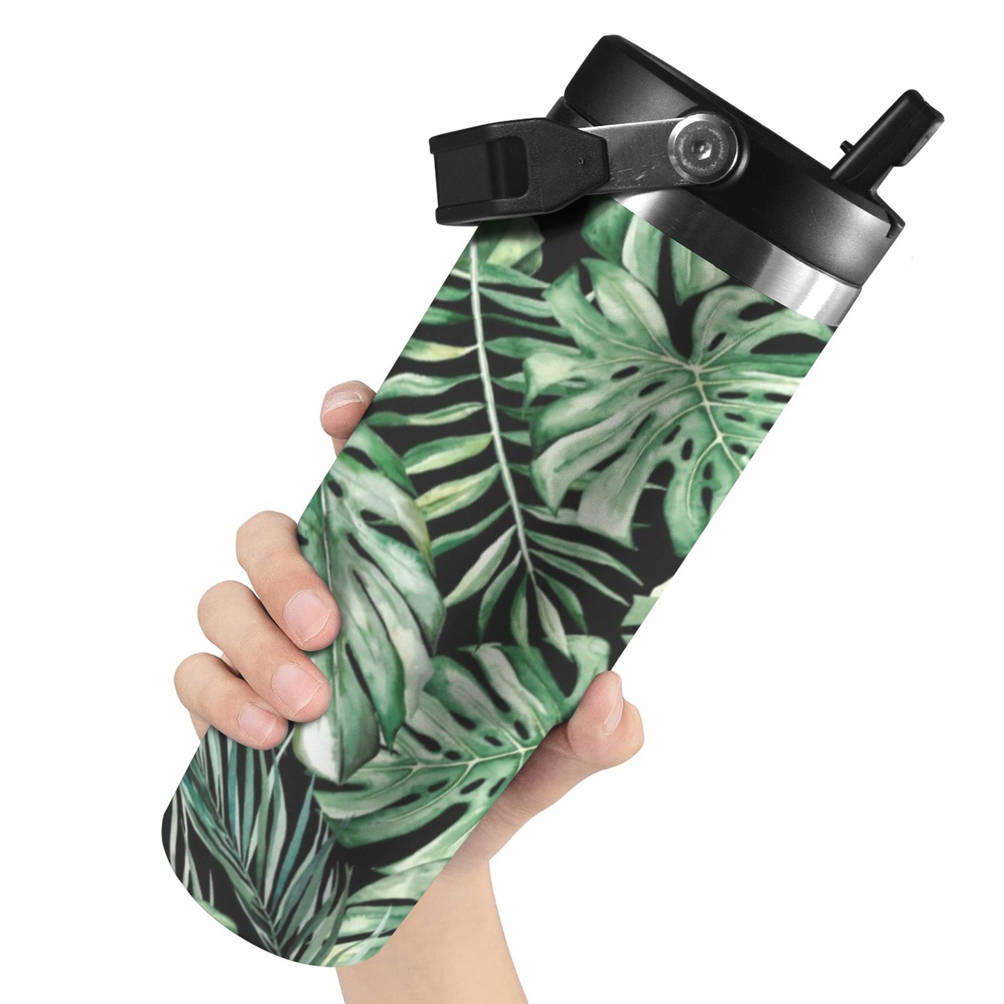 Jungle Leaves - 30oz Tumbler with Top Handle