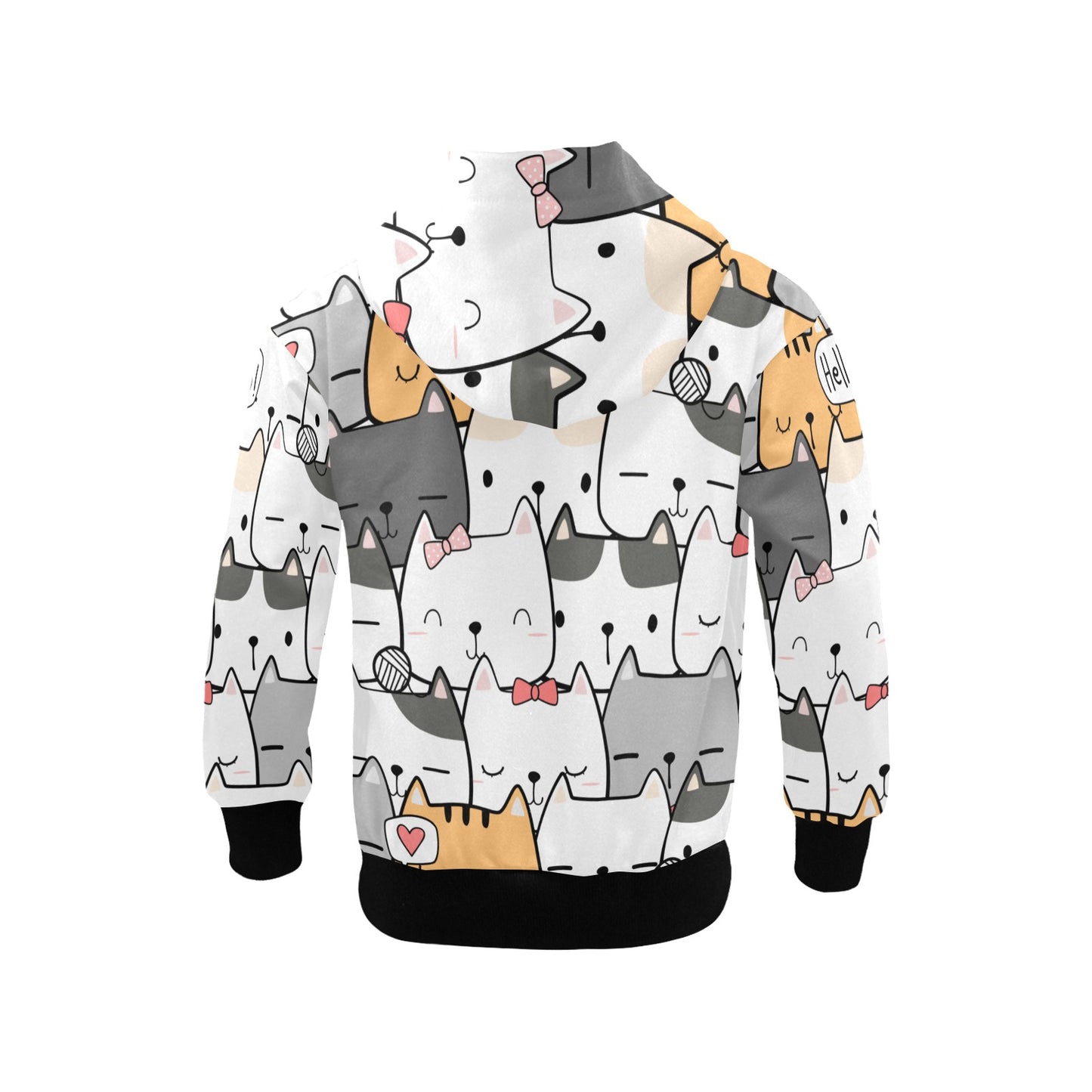 Cat Hello - Junior Boys Zip Up Hoodie