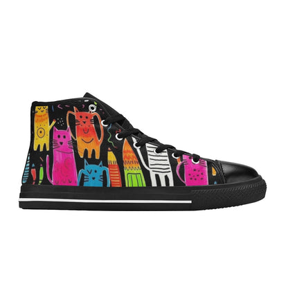 Colourful Cats - Women's High Top Canvas Shoes