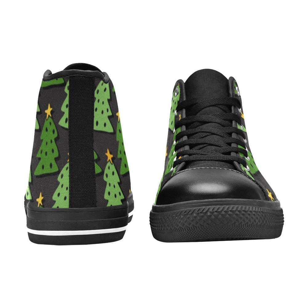 Christmas Trees - Kids High Top Canvas Shoes