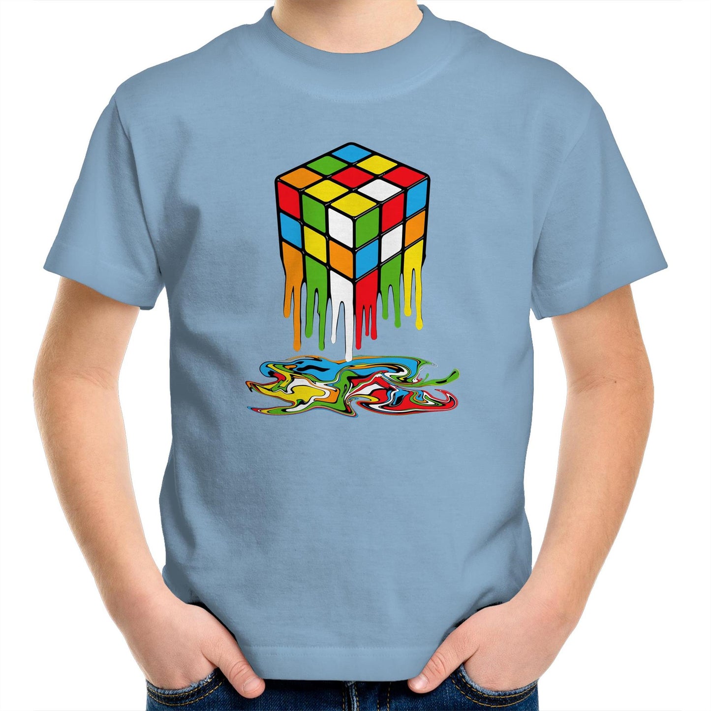 Melting Game Cube - Kids Youth T-shirt Carolina Blue Kids Youth T-shirt Games