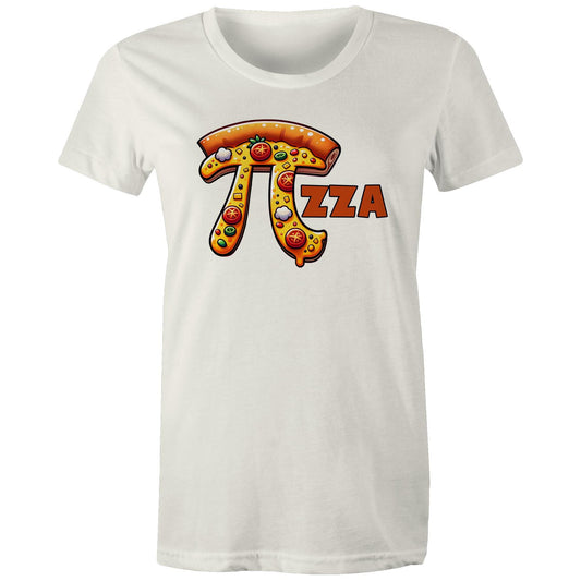 Pi Pizza - Womens T-shirt Natural Womens T-shirt Food Maths Printed In Australia Science