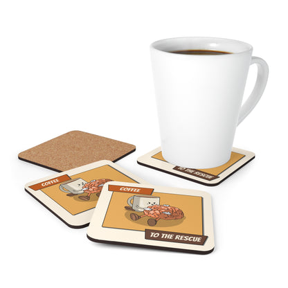 Coffee To The Rescue - Corkwood Coaster Set Coaster