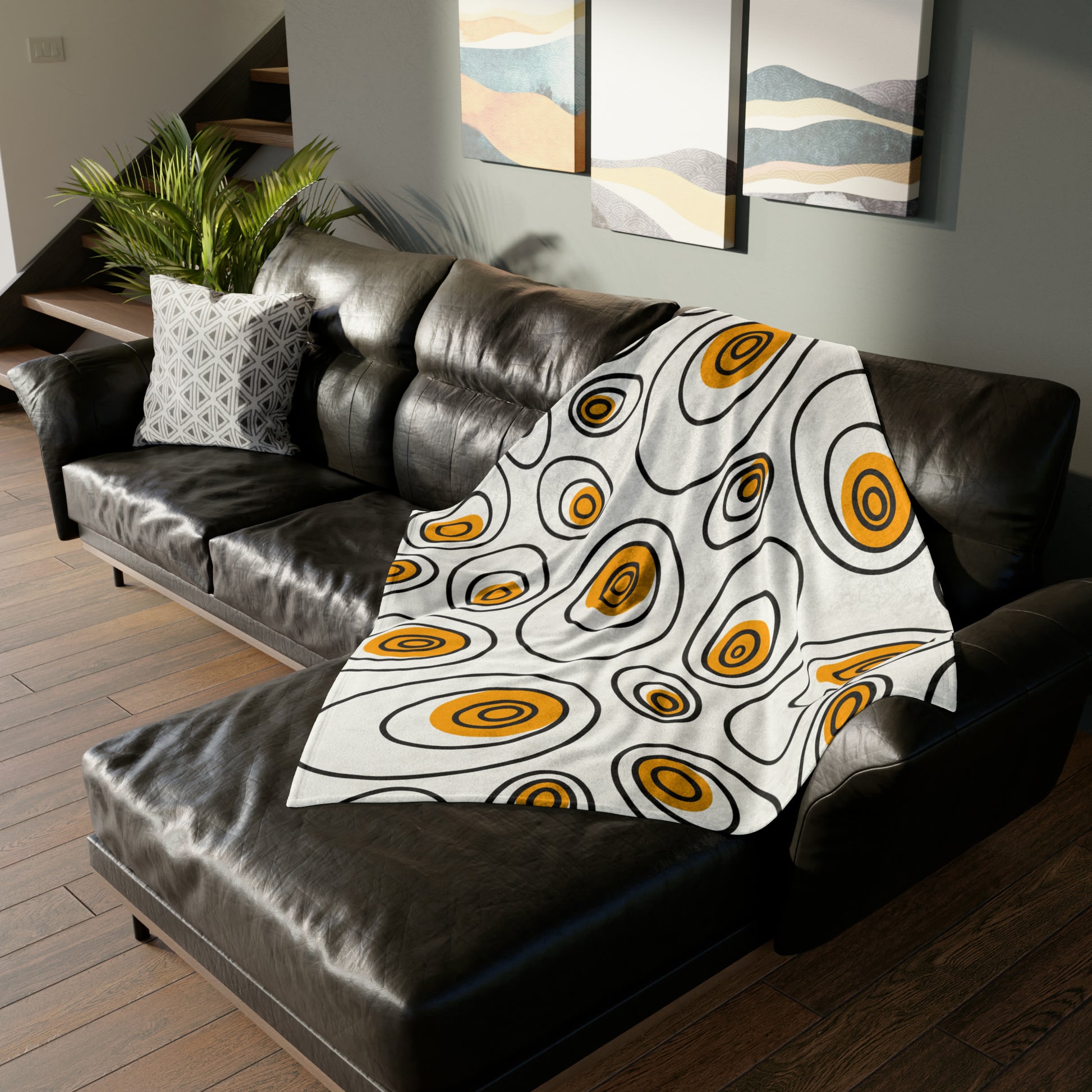 Abstract Eggs - Soft Polyester Blanket Blanket Food