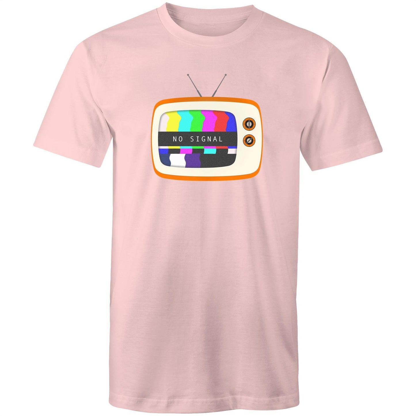 Retro Television, No Signal - Mens T-Shirt Pink Mens T-shirt Retro