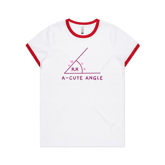 A-Cute Angle, Maths - Women's Ringer Tee