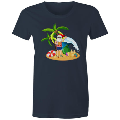 Summer Surf Santa - Womens T-shirt