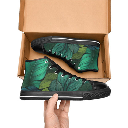 Tropical Leaves - Men's High Top Canvas Shoes