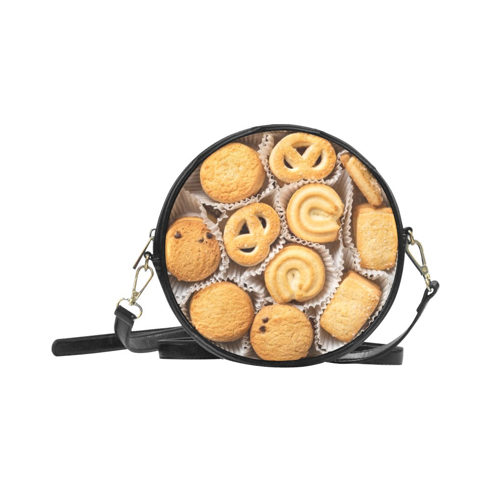 Biscuit Tin / Cookie Tin - Round Sling Bag