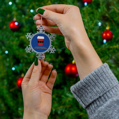 I'm Dreaming Of A Flat White Christmas - Pewter Snowflake Ornament Christmas Ornament