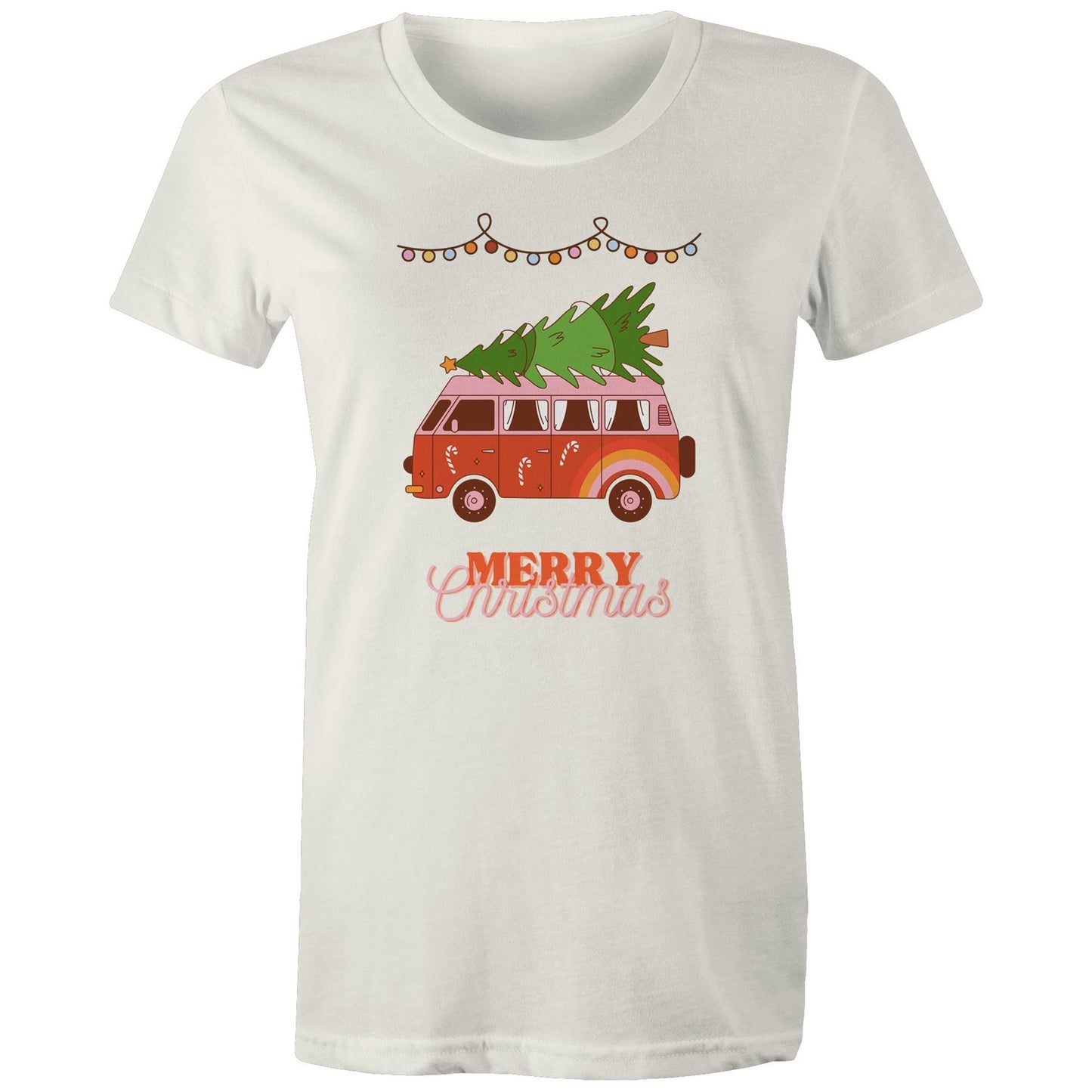 Merry Christmas, Hippy Van - Womens T-shirt