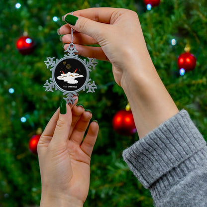 Yay, Christmas - Pewter Snowflake Ornament Christmas Ornament