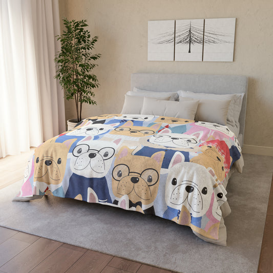 Dog Crowd - Soft Polyester Blanket 60" × 80" Blanket