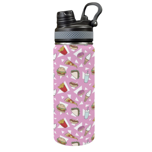 Fast Food - Insulated Water Bottle with Dual-Use Lid (18oz) Insulated Water Bottle with Dual-Use Lid (18oz) Food Printed Offshore