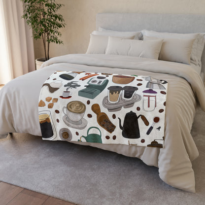 All The Coffee - Soft Polyester Blanket 30'' × 40'' Blanket Coffee