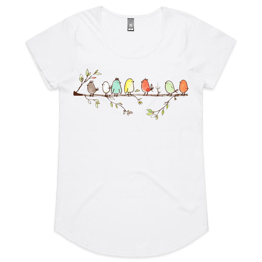 Birds On A Branch - Womens Scoop Neck T-Shirt