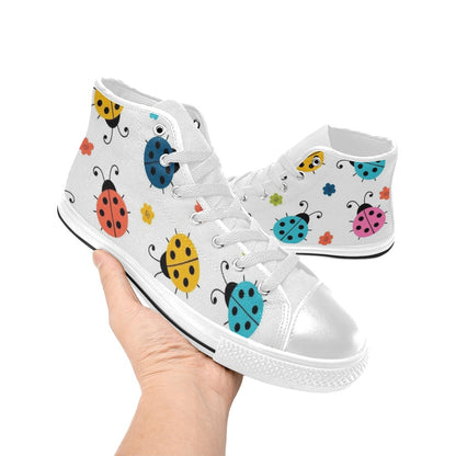 Ladybugs - Women's High Top Canvas Shoes