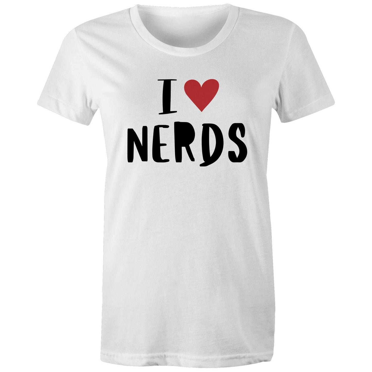 I Love Nerds, Heart - Womens T-shirt