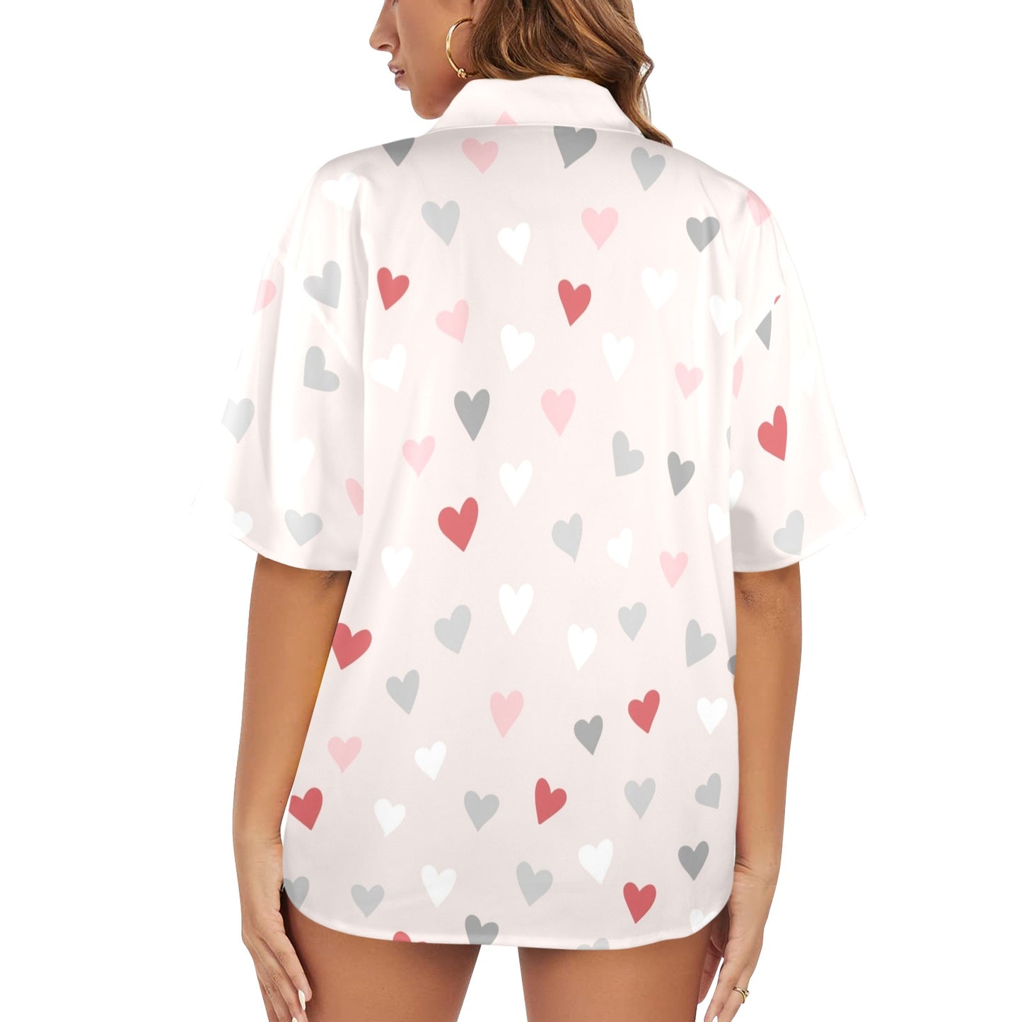 Pretty Hearts - Womens Hawaiian Shirt