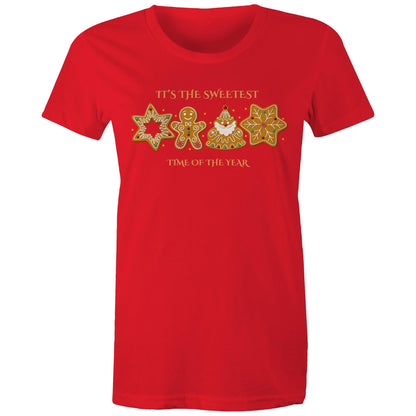 Christmas Gingerbread, Its The Sweetest Time Of The Year - Womens T-shirt