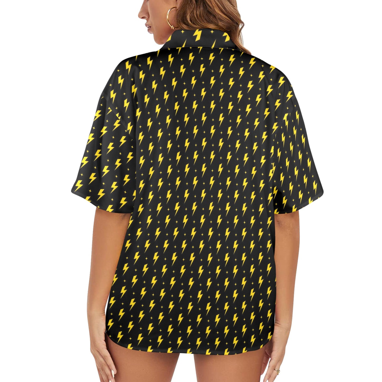 Yellow Lightning - Womens Hawaiian Shirt