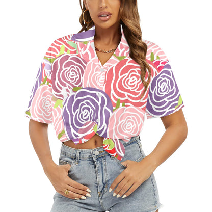 Abstract Roses - Womens Hawaiian Shirt