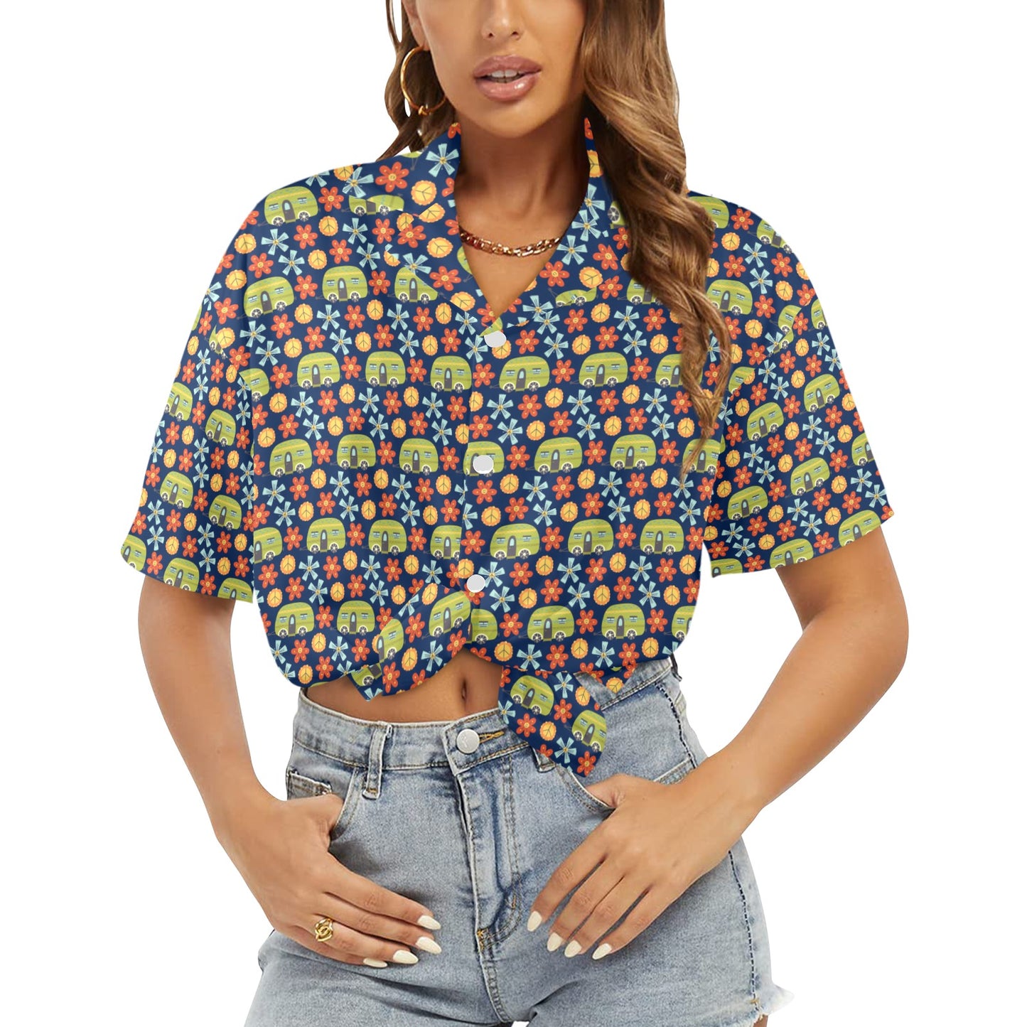 Hippy Caravan - Womens Hawaiian Shirt