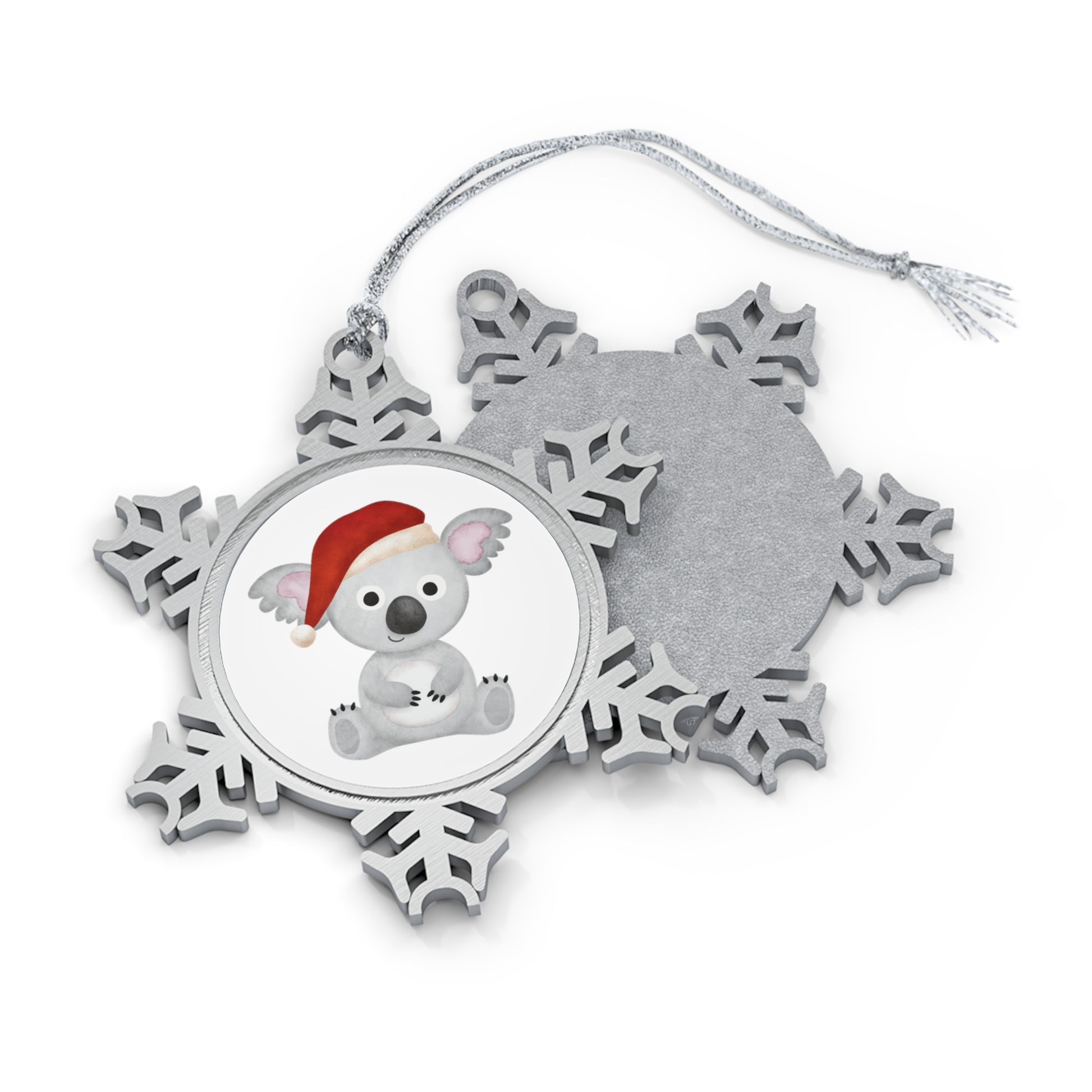 Koala Christmas - Pewter Snowflake Ornament Christmas Ornament