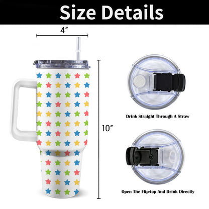 Stars - 40oz Tumbler with White Handle