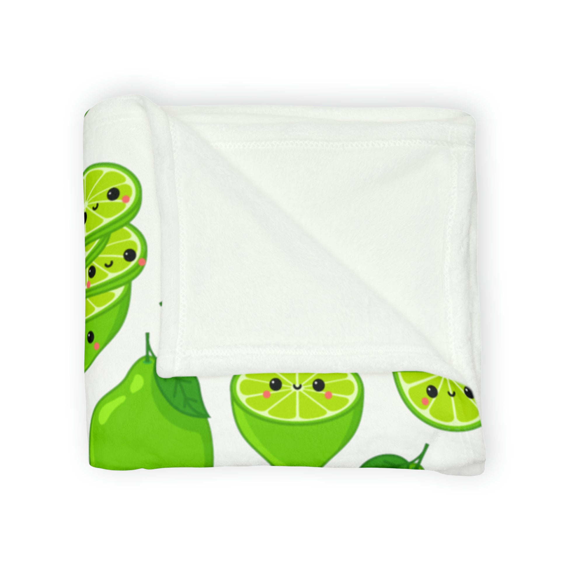 Cute Limes - Soft Polyester Blanket Blanket Food