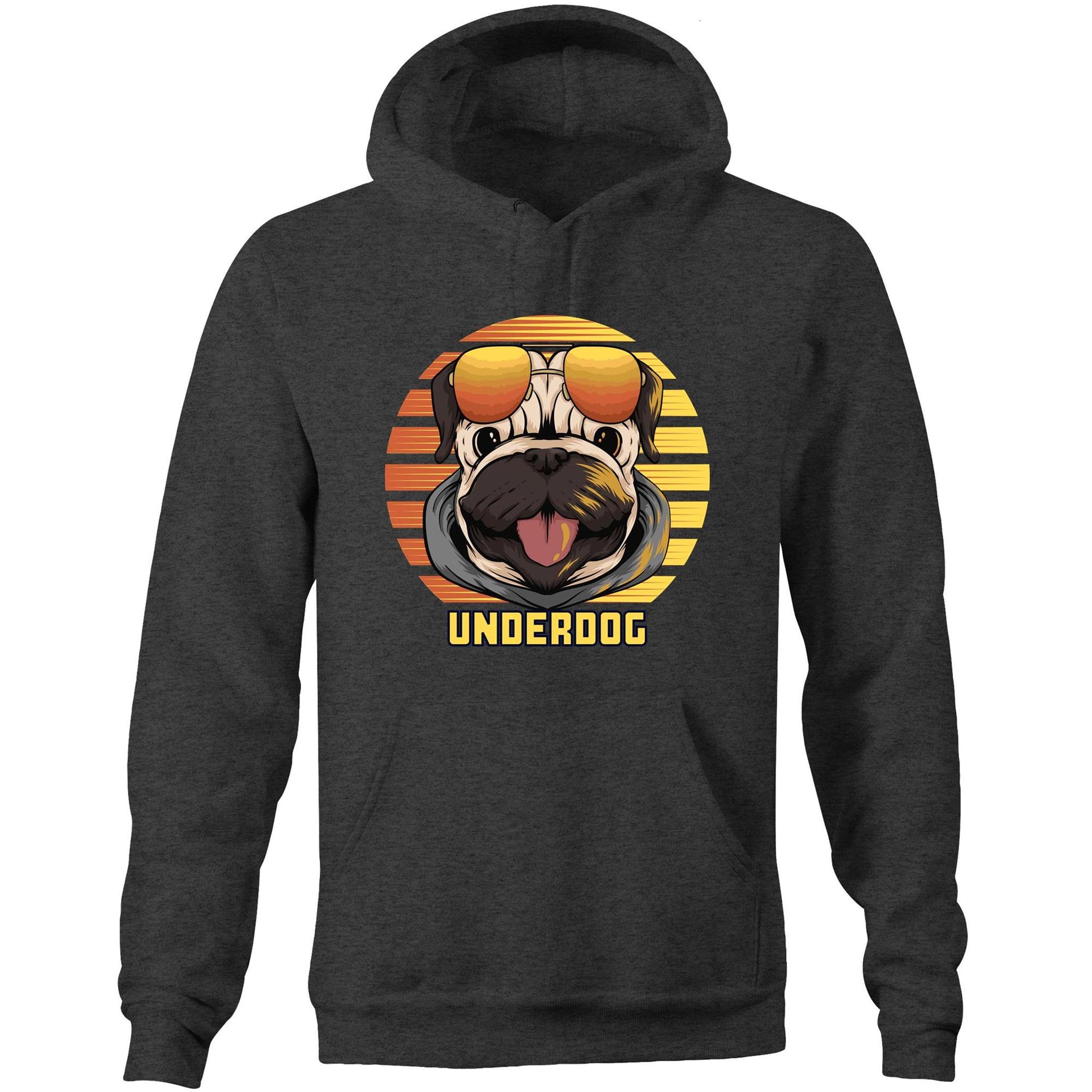 Underdog - Pocket Hoodie Sweatshirt Asphalt Marle Hoodie animal