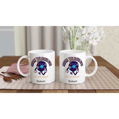 Personalise - Keeping The Blues Alive - White 11oz Ceramic Mug Personalised Mug customise Globally Fulfilled Music personalise