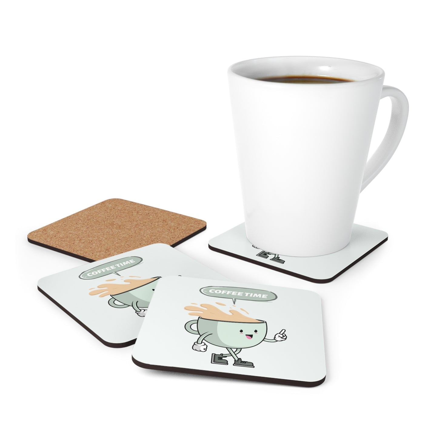 Coffee Time - Corkwood Coaster Set Coaster
