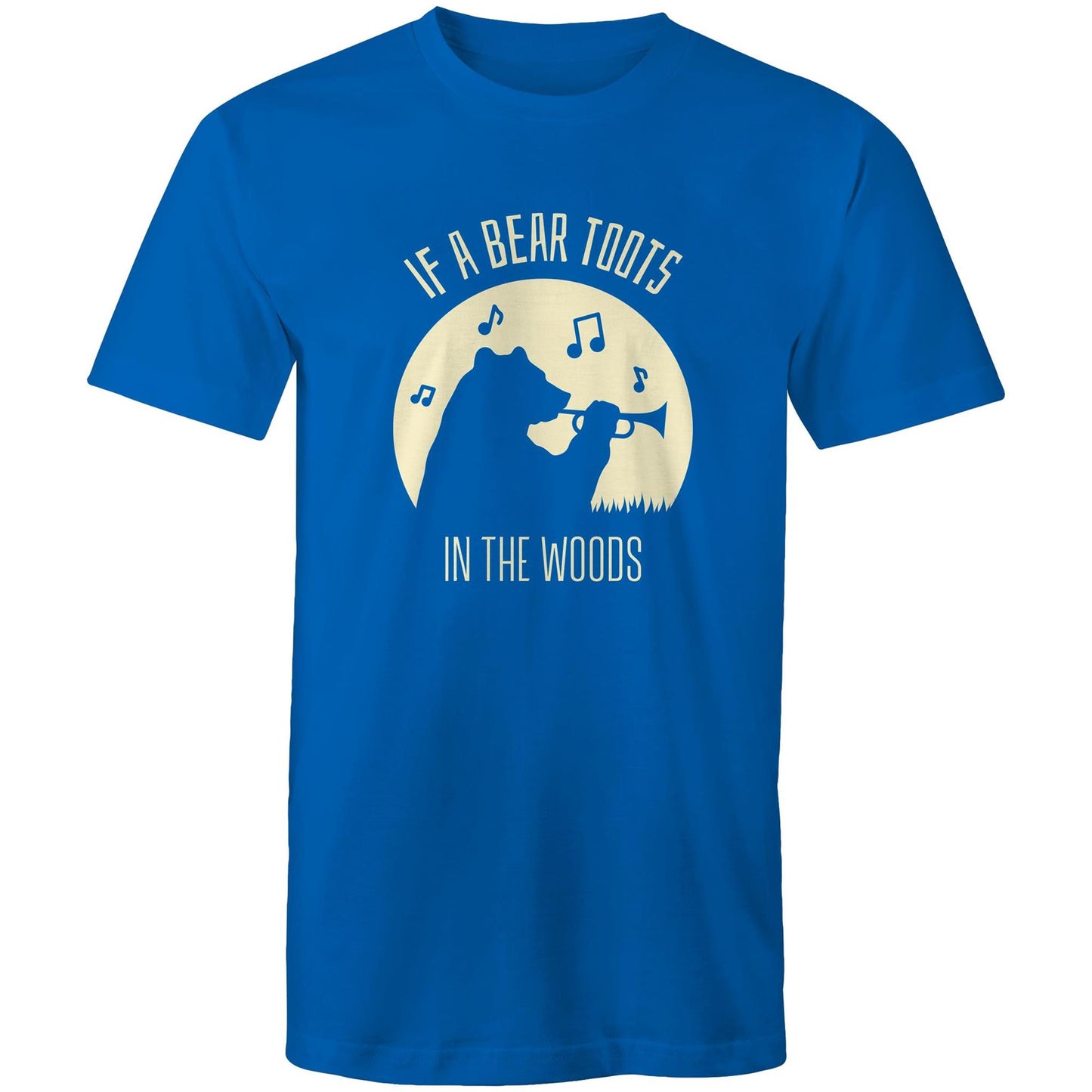 If A Bear Toots In The Woods, Trumpet Player - Mens T-Shirt Bright Royal Mens T-shirt animal Music