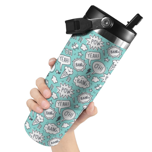 Comic Book Speech Bubbles - 30oz Tumbler with Top Handle