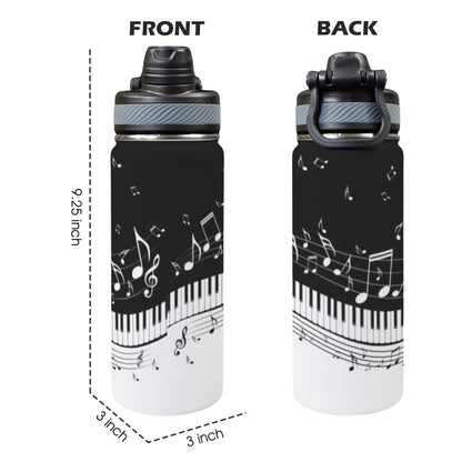 Piano - Insulated Water Bottle with Dual-Use Lid (18oz) Insulated Water Bottle with Dual-Use Lid (18oz) Music Printed Offshore