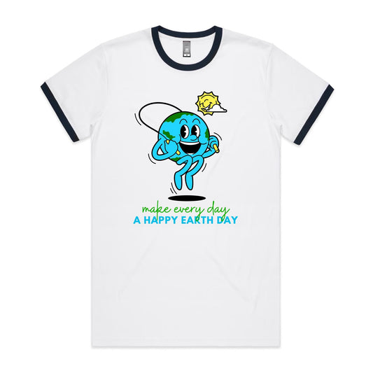 Make Every Day A Happy Earth Day - Staple Ringer Tee