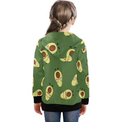 Avocado Characters - Senior Girls Zip Up Hoodie