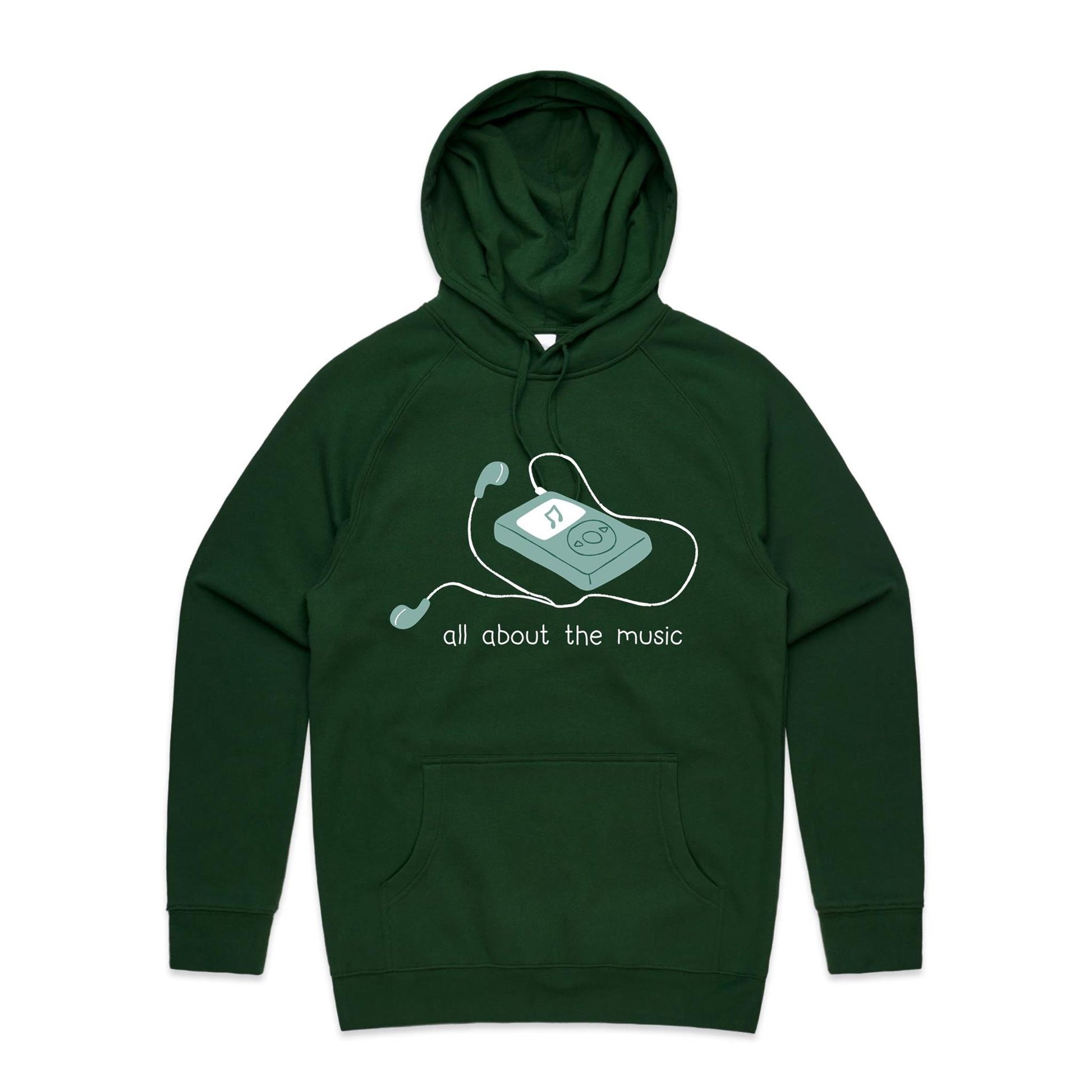 All About The Music, Music Player - Supply Hood Forest Green Mens Supply Hoodie music retro tech