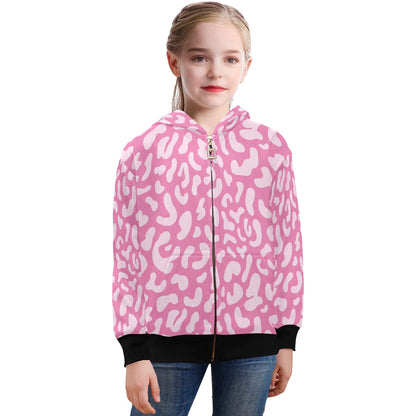 Pink Leopard - Senior Girls Zip Up Hoodie